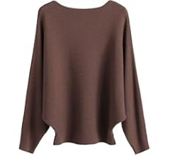 Ckikiou Womens Lightweight Oversized Boat Neck Sweaters Tops Dolman Batwing Sleeve Ribbed Knitted... | Amazon (US)