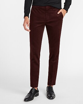 Extra Slim Solid Burgundy Corduroy Suit Pant | Express