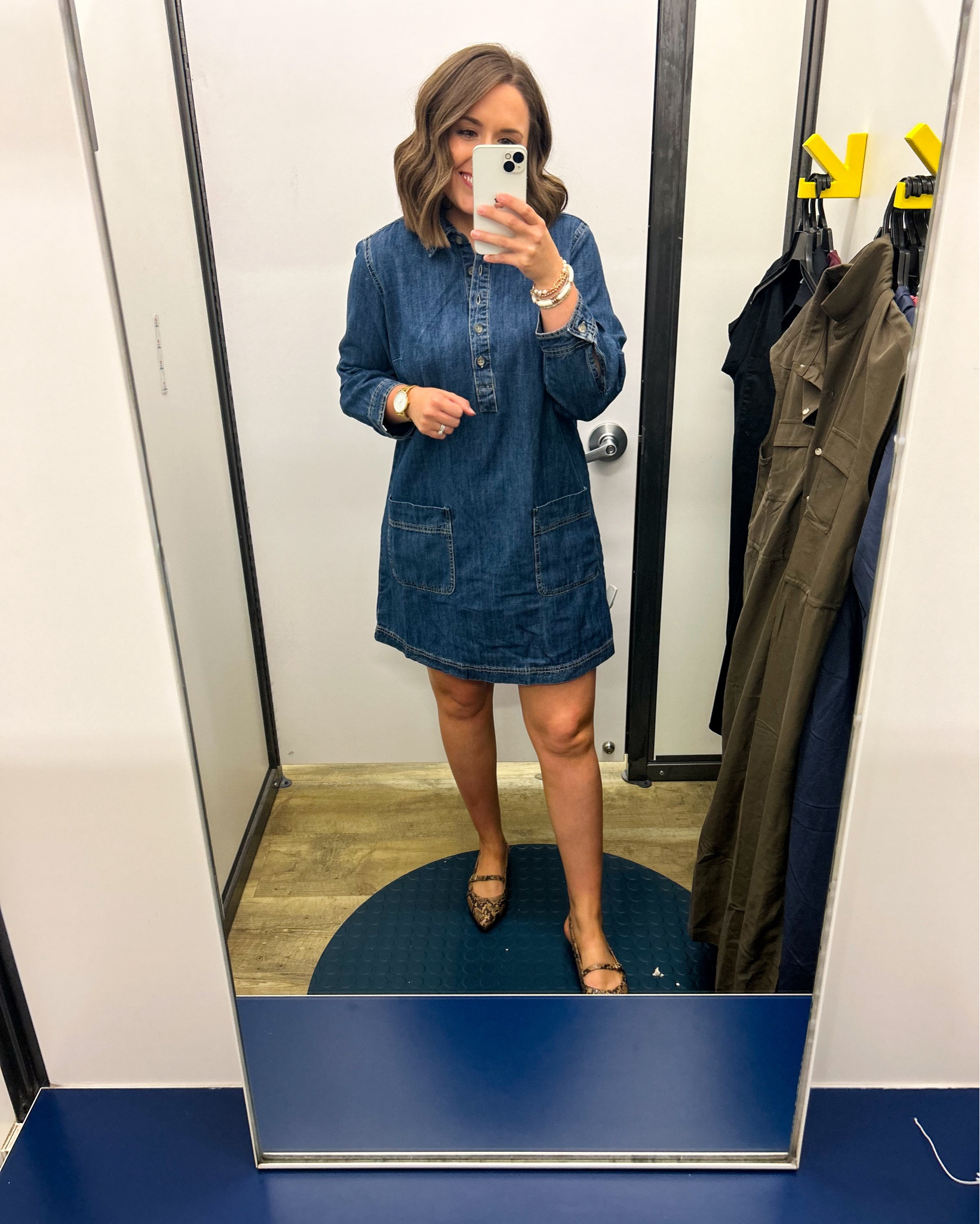 old navy denim popover dress kissedwithcurves on LTK