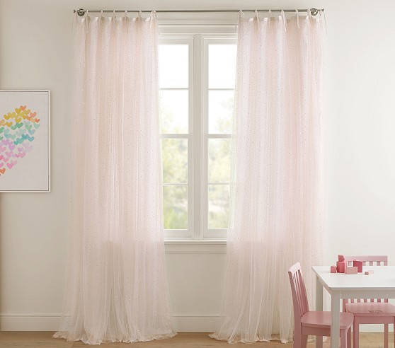 Shimmer Tulle Curtain | Pottery Barn Kids