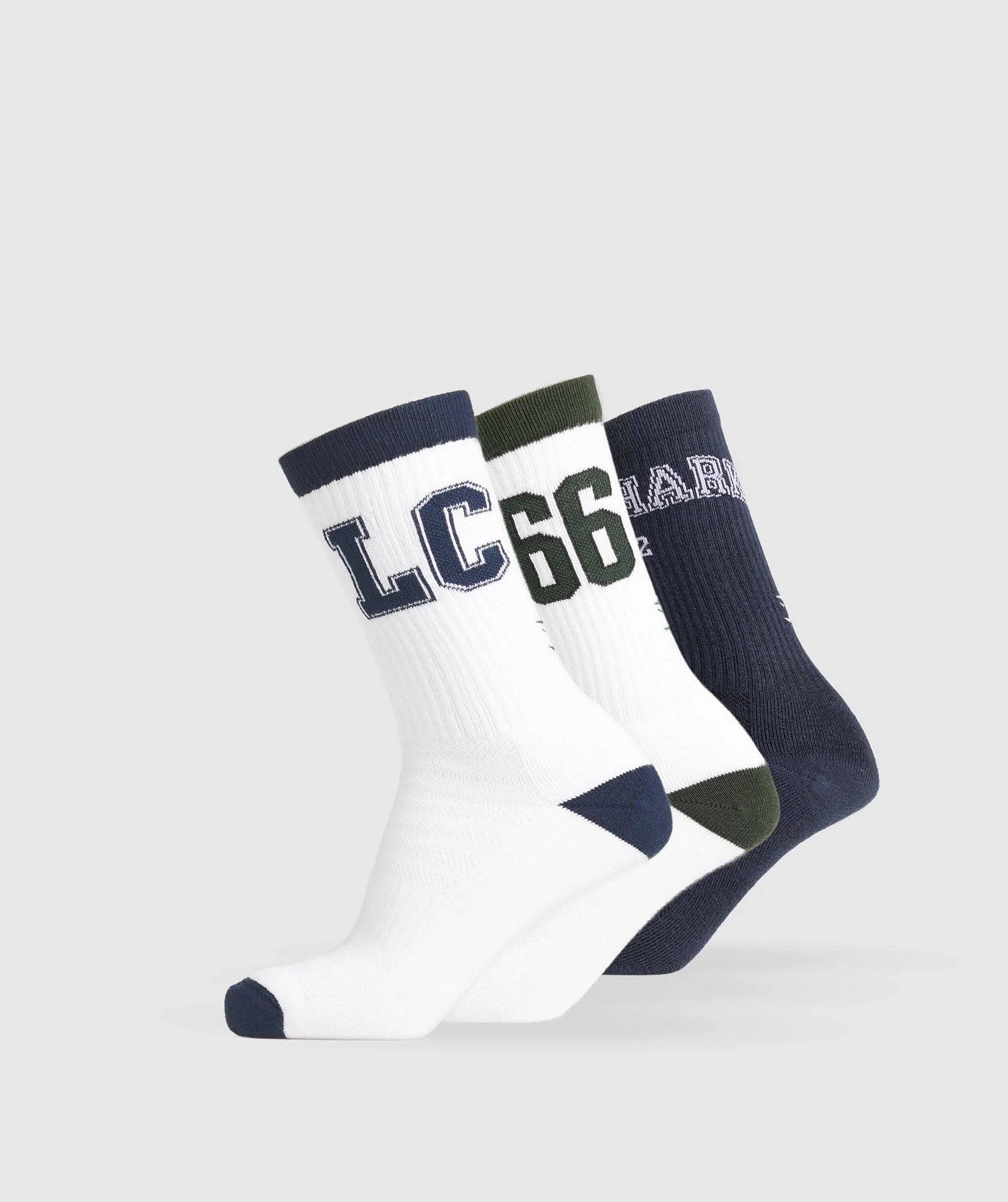 Collegiate Crew Socks 3pk | Gymshark US