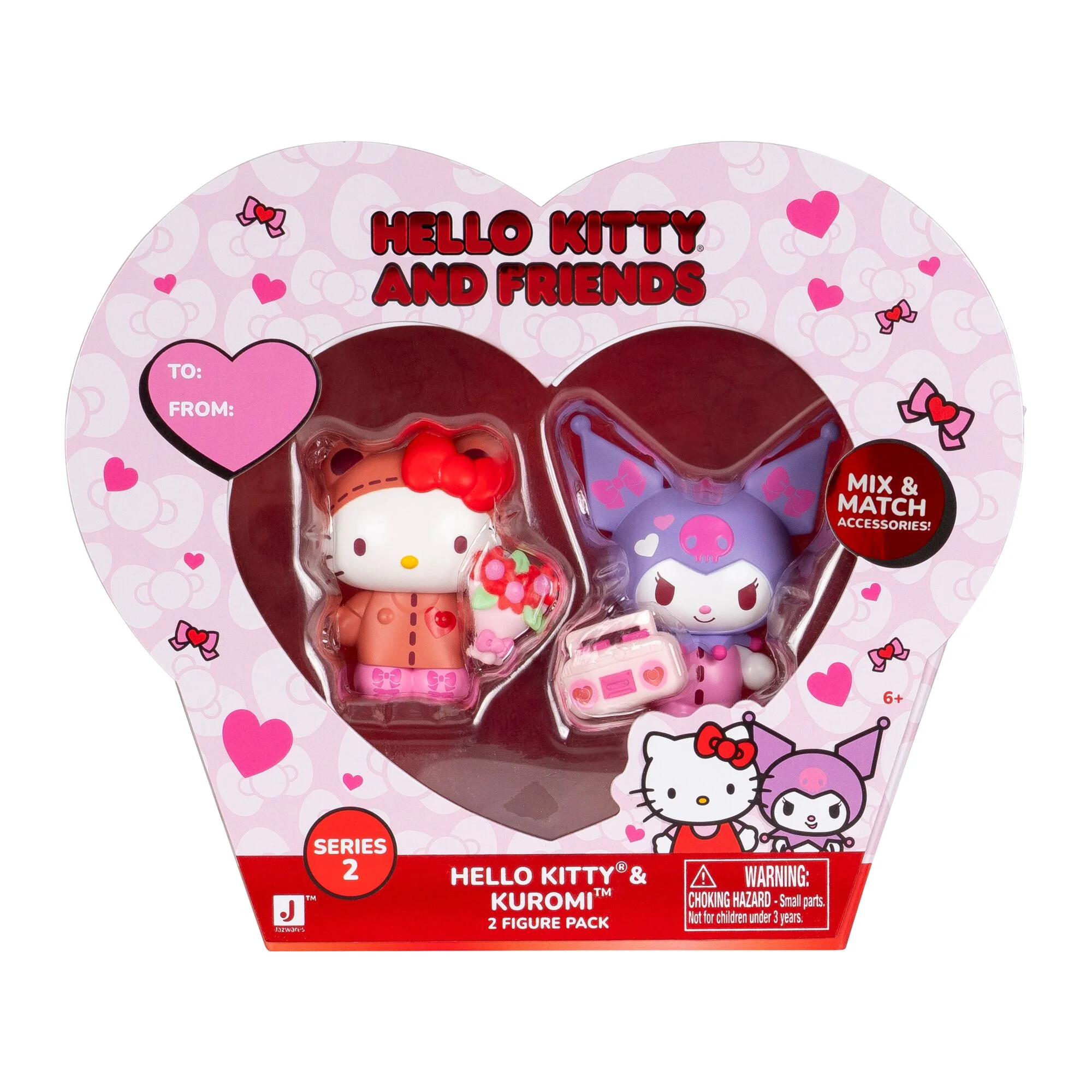 HKT - 2-Figure Pack Valentine (Valentine Bears) (Hello Kitty Bouquet, Kuromi Boombox) | Walmart (US)