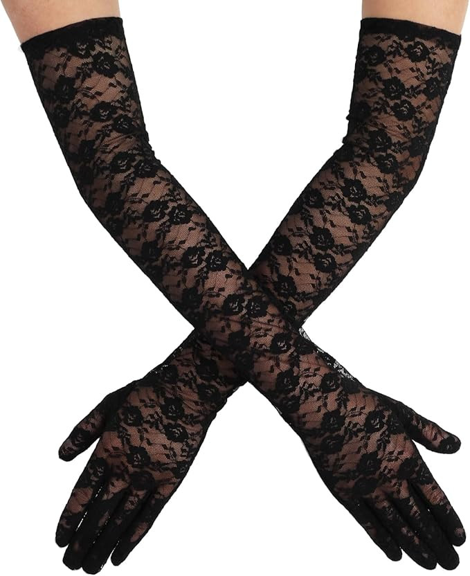 Lusofie Elegant Tea Party Gloves - Women's Long Lace Mittens Gloves for Dress Cocktail Opera Part... | Amazon (US)