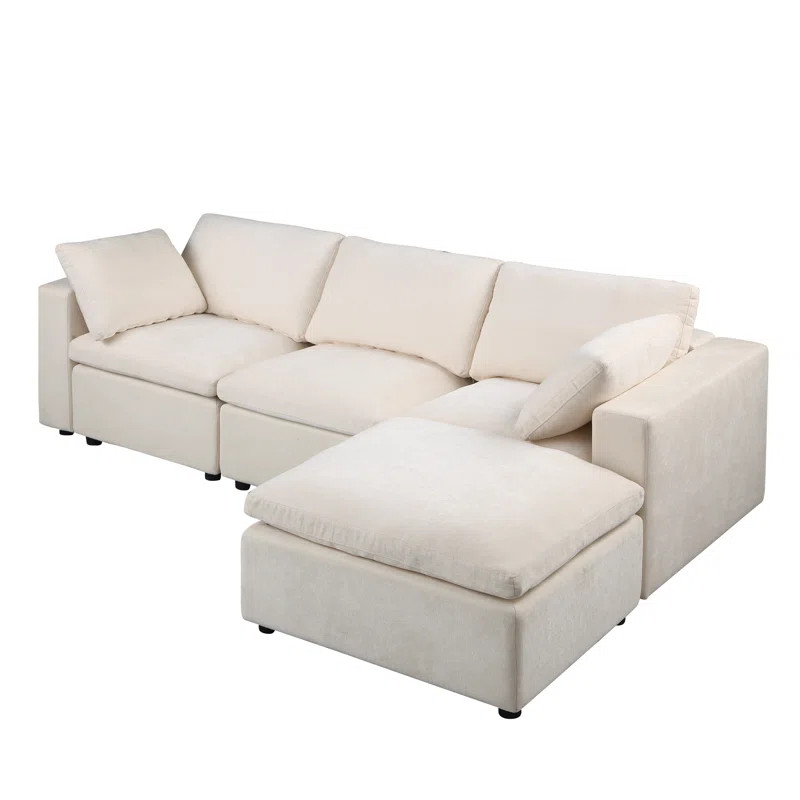 Latitude Run® Modular Sectional Convertible L-shaped Sofa With Reversible Ottoman | Wayfair | Wayfair North America