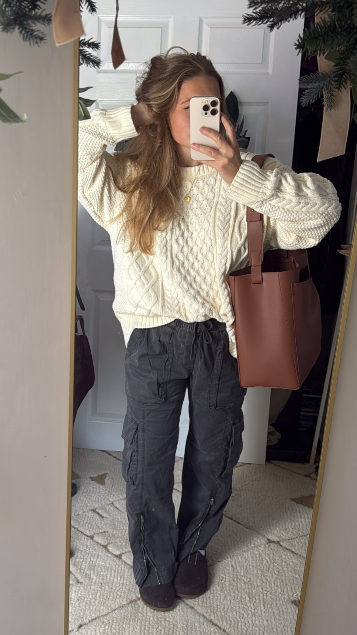 Falll outfit, cotton cableknit sweater, clogs, casual cozy fall outfit, ootd, mom outfit, leather tote bag, oversized fashion, ootd, oversized sweater, cargo pants outfits

#LTKmomlife #LTKootd #LTKWorkwear