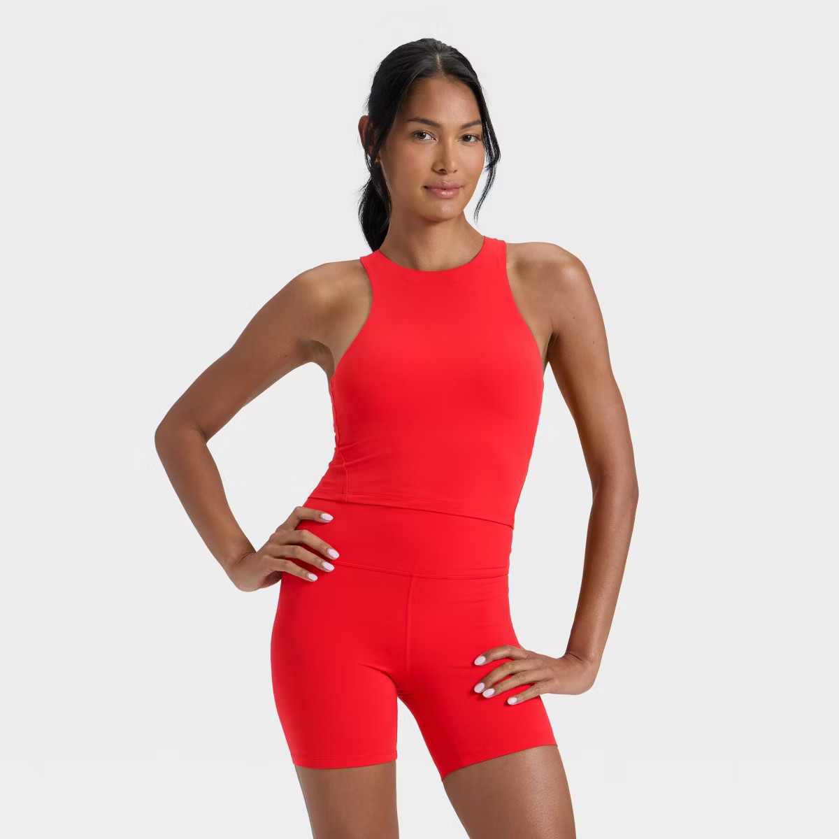 Women's Everyday Soft High Neck Cropped Support Tank Top - All In Motion™ | Target
