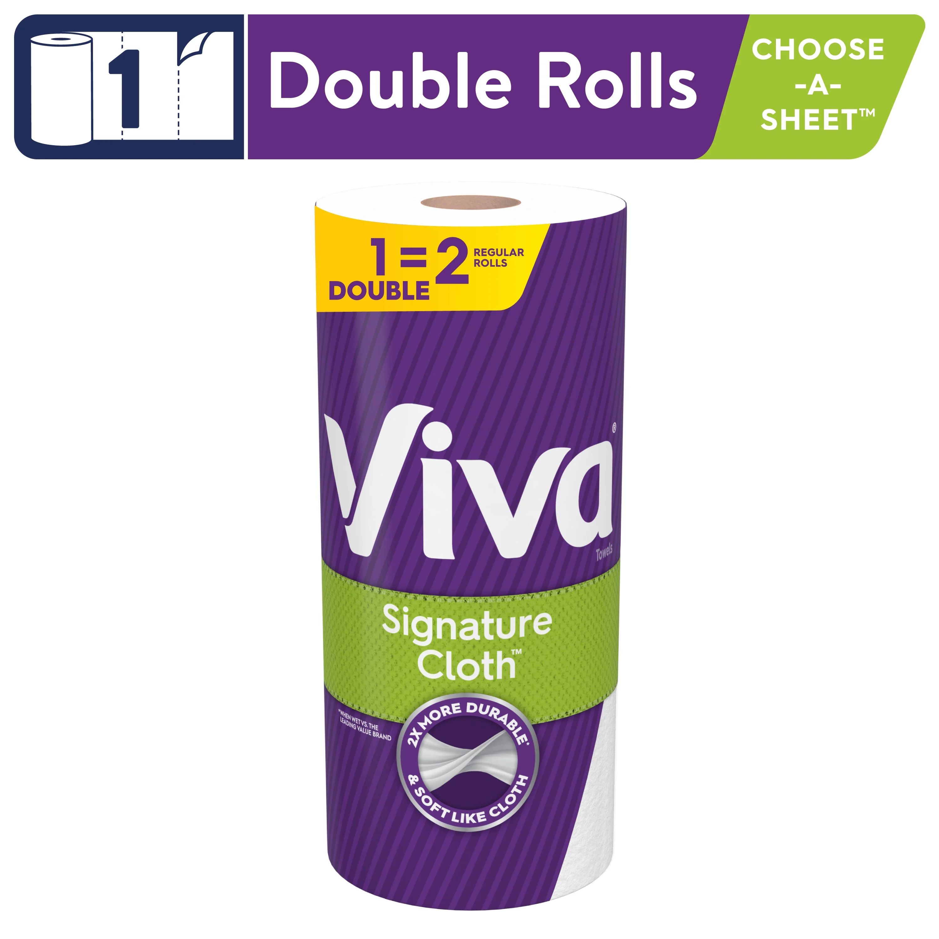 Viva Signature Cloth Paper Towels, 1 Double Roll (94 Sheets per Roll) | Walmart (US)