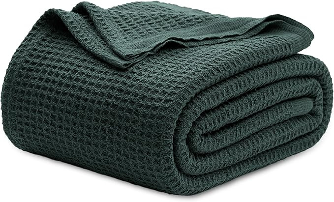 Bedsure 100% Cotton Blanket Queen Size for Bed - Breathable and Soft, Waffle Weave Blanket for Su... | Amazon (US)
