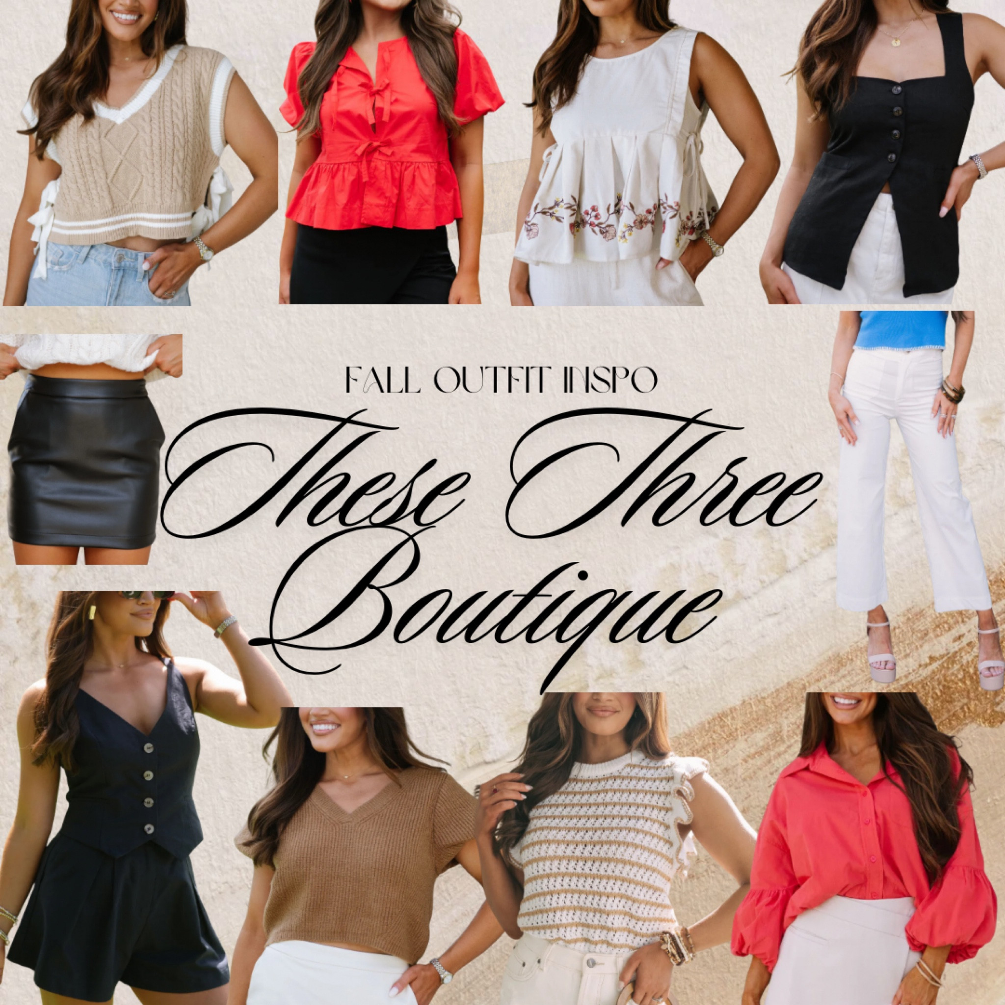 These Three Boutique has consistently had the cutest drops without fail! Their stuff sells out quick too so much sure to snag what you like before it’s gone!🤍🤍

Fall, Outfit Inspo, Womens, These Three Boutique, Blouses, Tops, Bottoms, Jeans, Skirts, Faux Leather, Button Up, Outfit Inspiration, Cool Weather

#LTKSeasonal #LTKWorkwear #LTKStyleTip