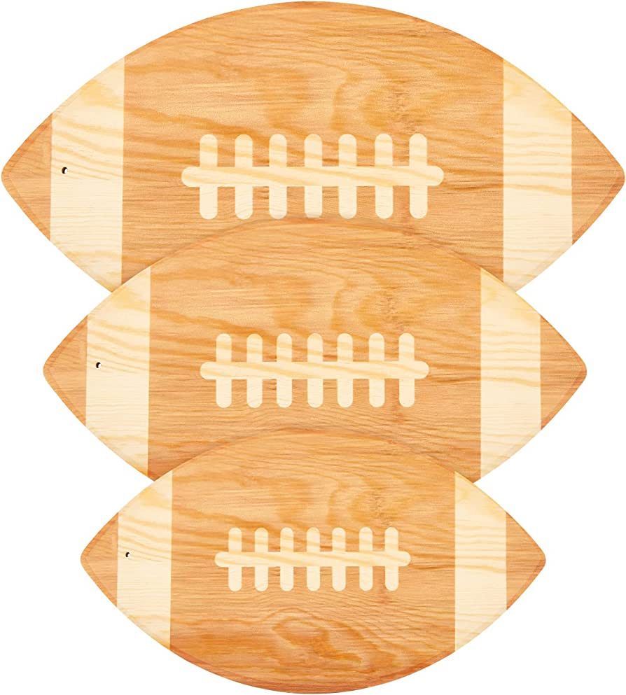 3 Pieces Football Cutting Board Football Serving Tray Hanging Football Gifts for Men Engraved Woo... | Amazon (US)