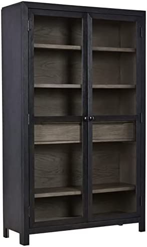 Signature Design by Ashley Lenston Transitional Accent Cabinet, Black & Gray | Amazon (US)