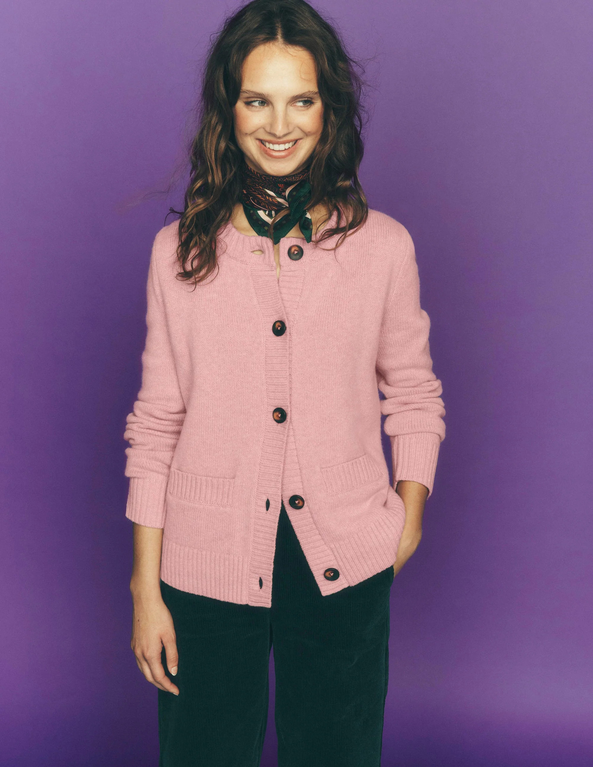 Marta Merino Wool Cardigan-Spring Blossom Pink | Boden (US)