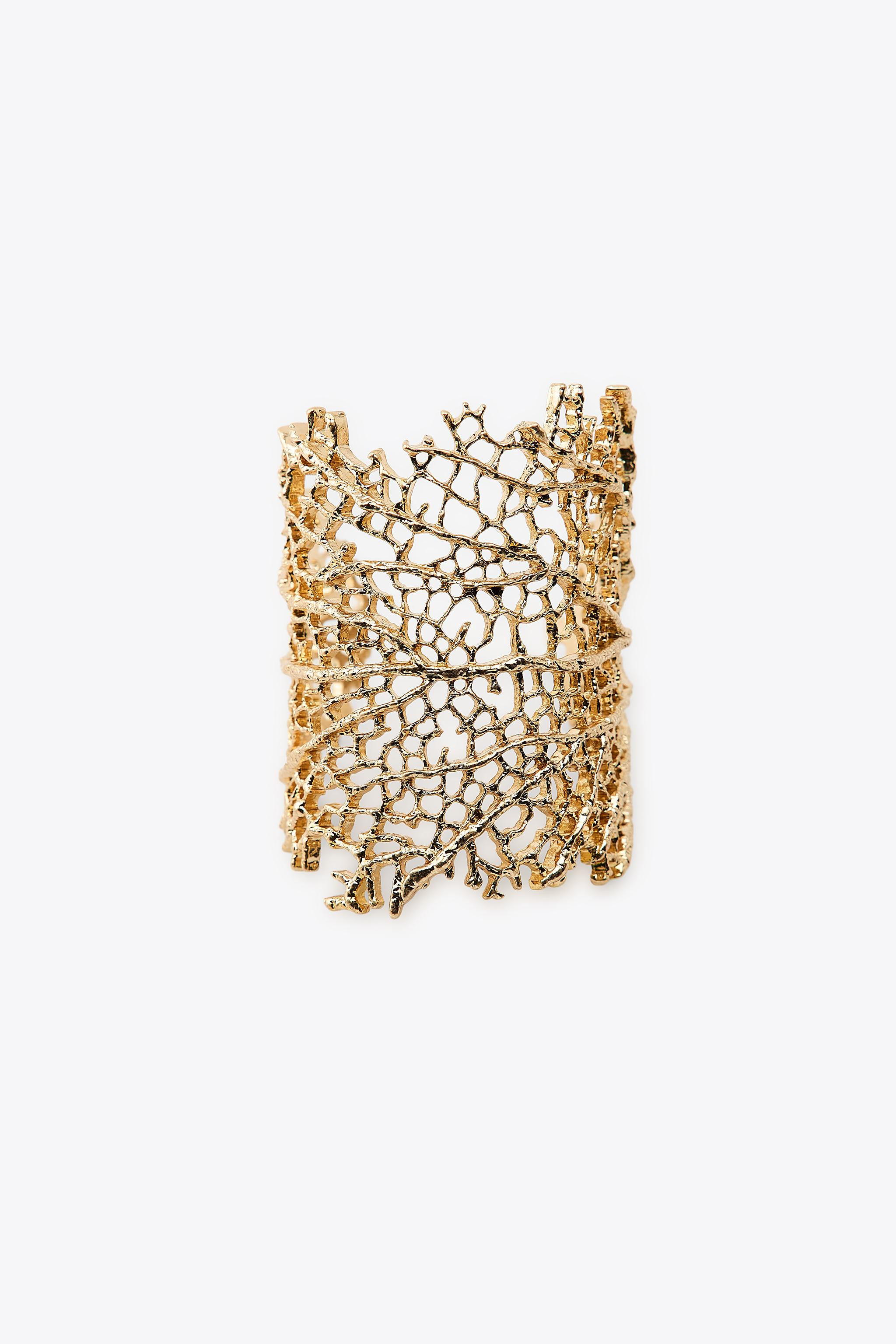 Rigid metal coral shaped bracelet. | Zara US