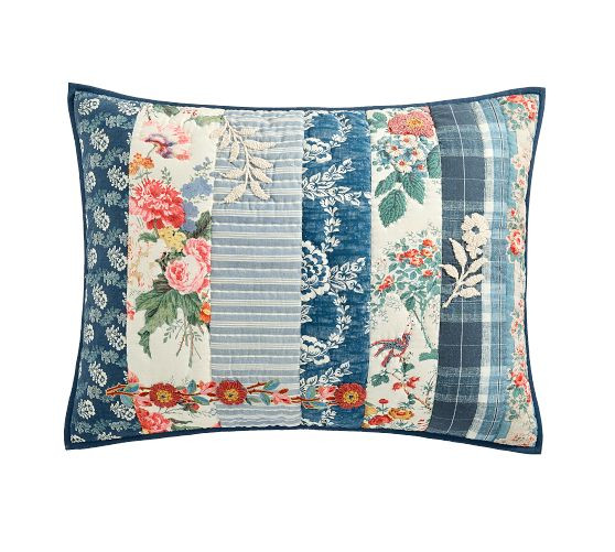 Bridgette Vintage Floral Reversible Quilted Sham | Pottery Barn (US)