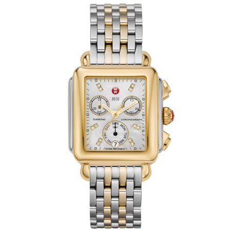 Michele Deco Two-Tone Mother Of Pearl Dial 33mm Women's Watch MWW06P000122 | Walmart (US)