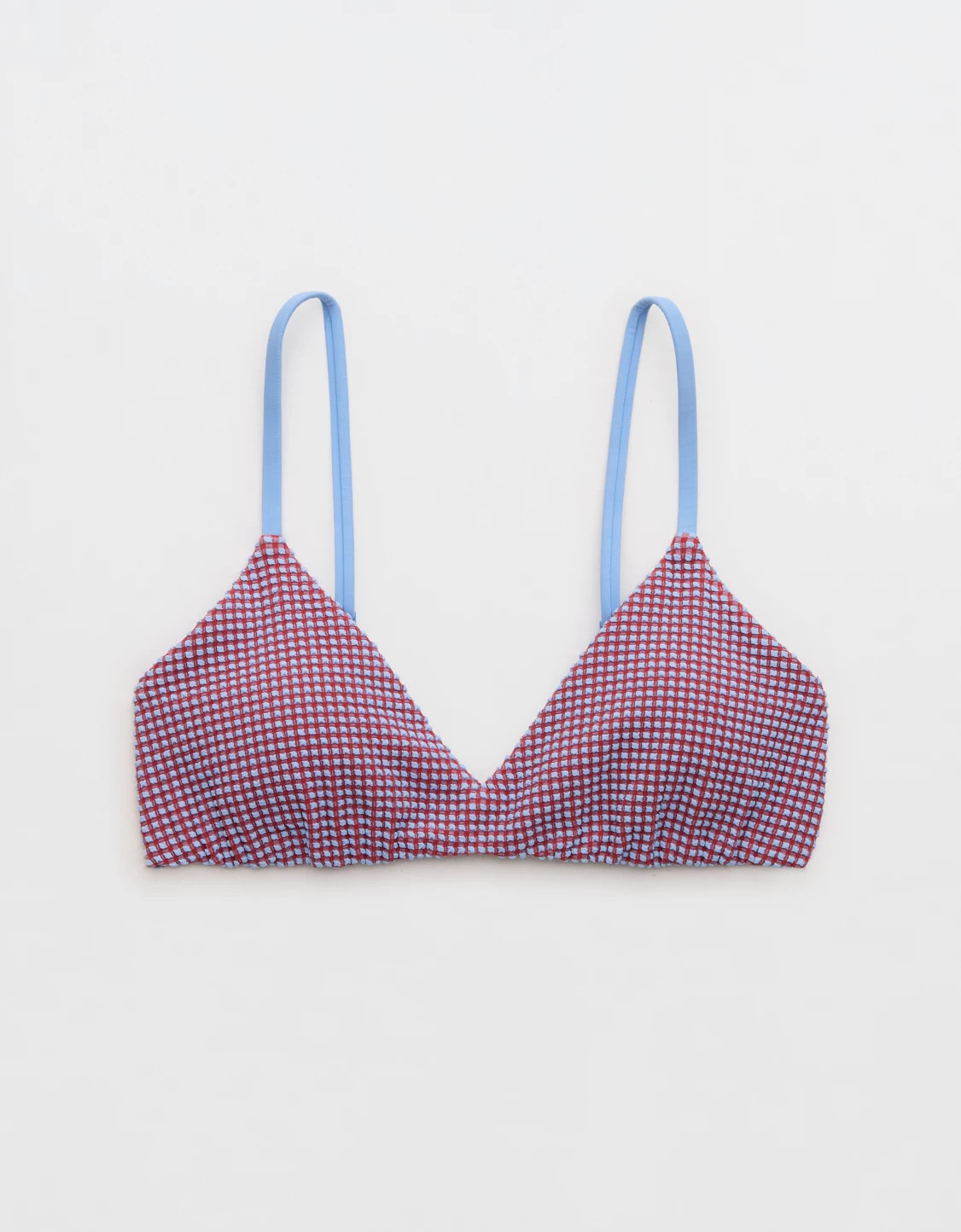 Aerie Gingham Skinny Strap Voop Bikini Top | Aerie