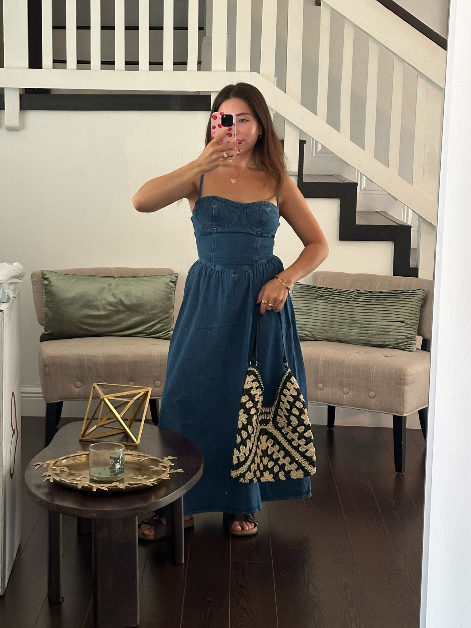 Obsessed with this denim dress paired with the vintage macrame shoulder bag from Commense! 

#LTKFindsUnder100 #LTKItBag #LTKPetite