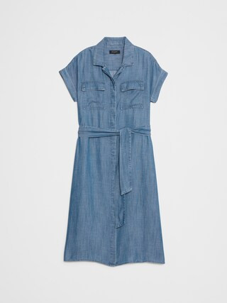 Poplin Utility Midi Shirtdress | Banana Republic Factory