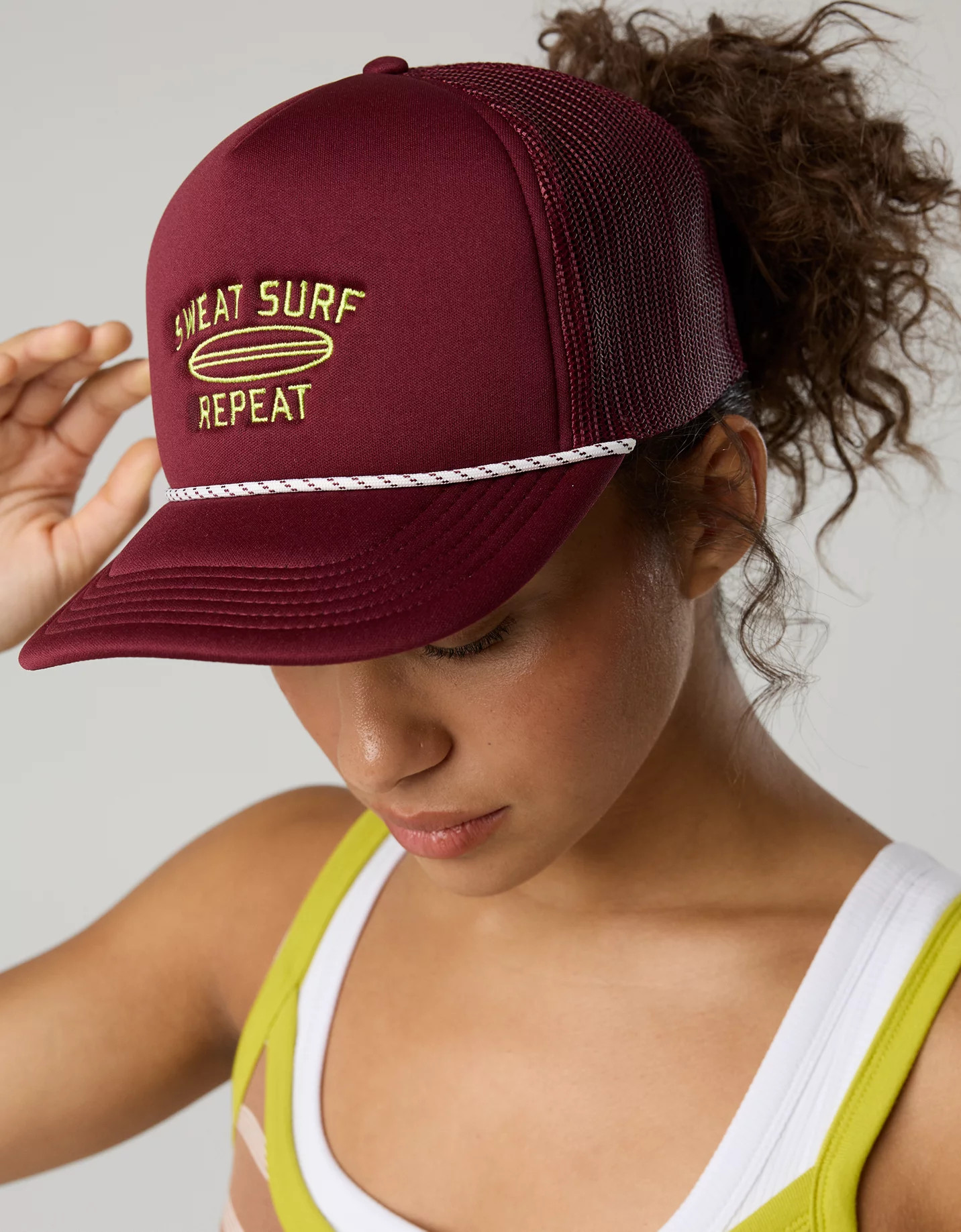 OFFLINE By Aerie Neoprene Trucker Hat Women's Raisin Red One Size | Aerie