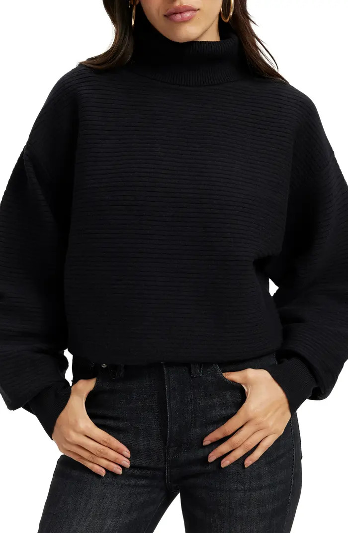 Good American Wide Rib Crop Turtleneck Sweater | Nordstrom | Nordstrom