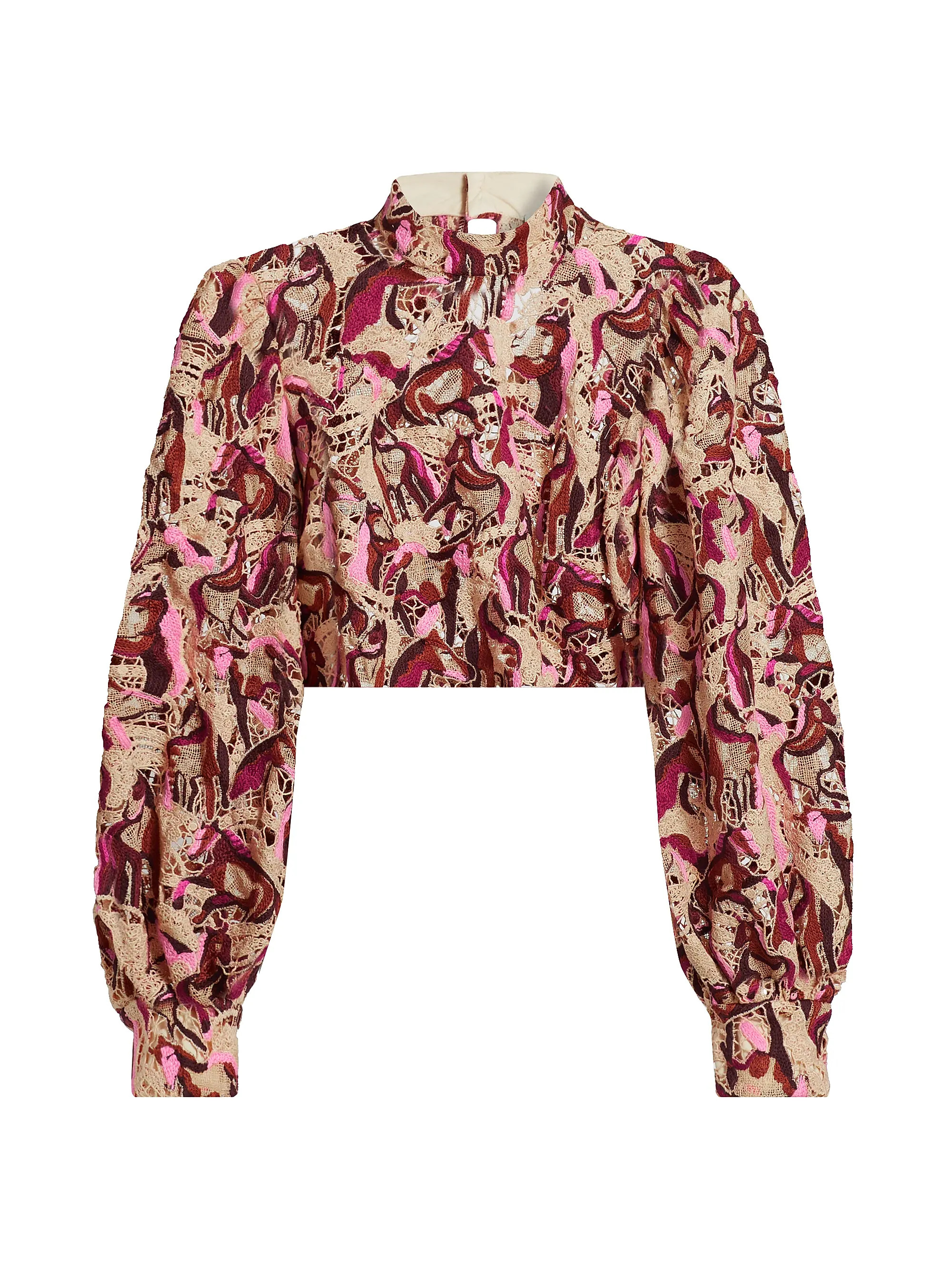 Embroidered Horses Guipure-Lace Blouse | Saks Fifth Avenue