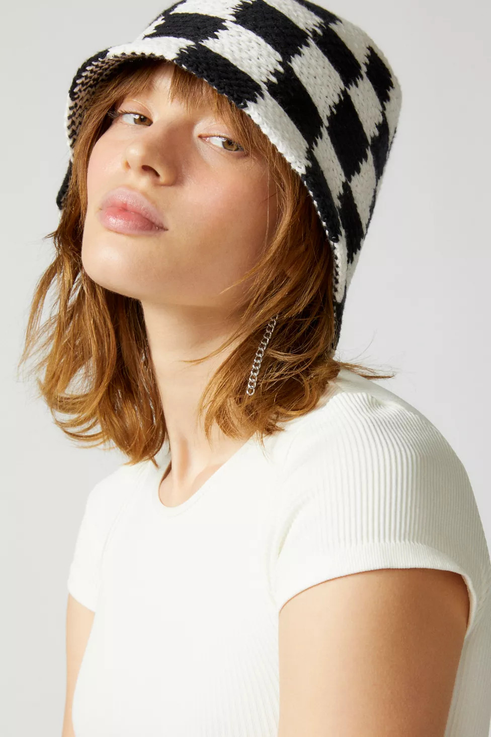 Checkered Crochet Bucket Hat | Urban Outfitters (US and RoW)
