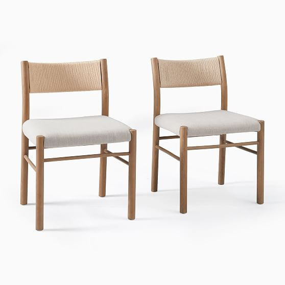 Pierre Woven Side Chair, Set of 2, Dune | West Elm (US)