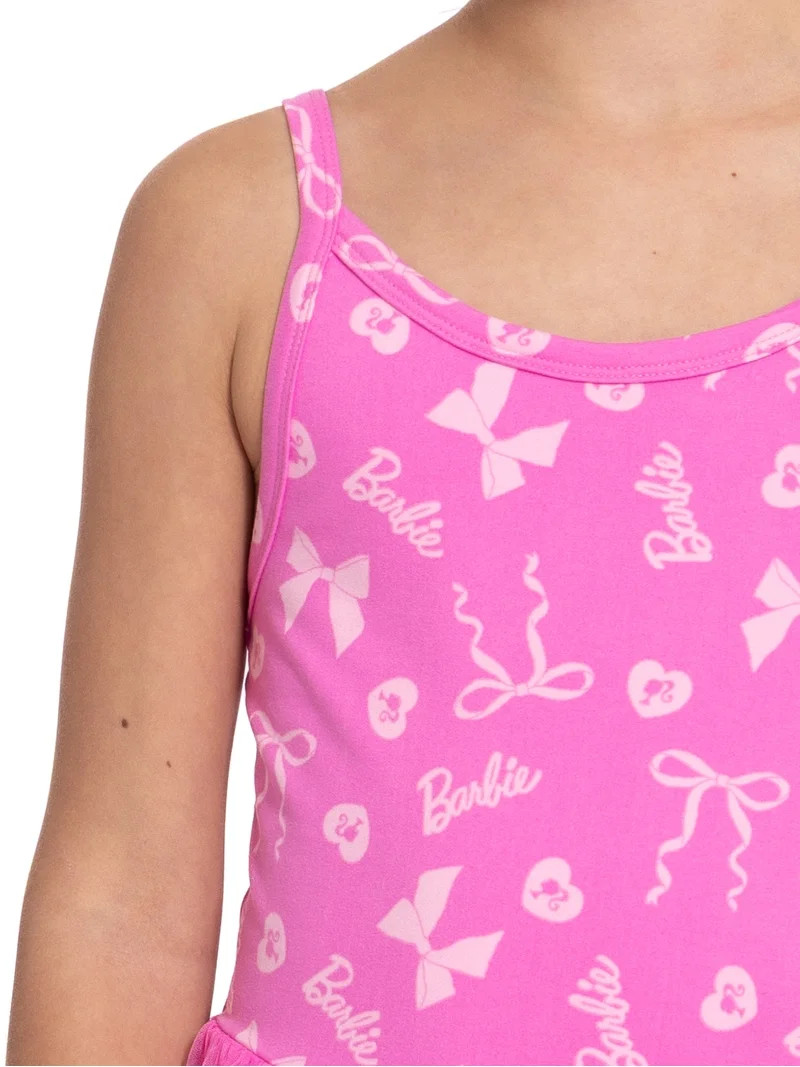 Barbie Girls Sleeveless Allover Print Tulle Romper, Sizes 4-12 | Walmart (US)