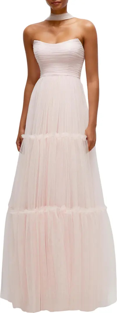 Strapless Tiered Tulle Gown | Nordstrom