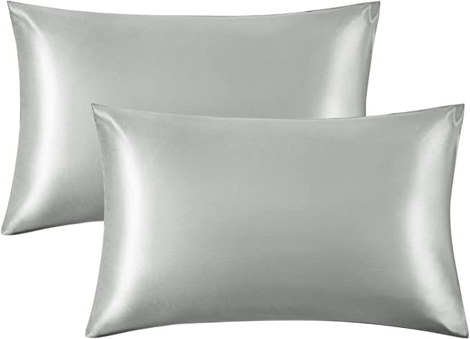 Bedsure Satin Pillowcase for Hair and Skin Queen -Beige Silk Pillowcase 2 Pack 20x30 inches - Sat... | Amazon (US)