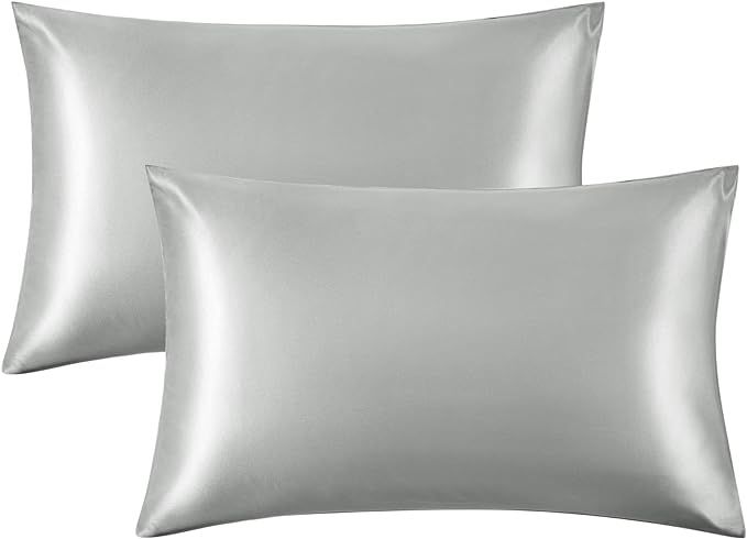 Bedsure Satin Pillowcase for Hair and Skin Queen - Pink Silk Pillowcase 2 Pack 20x30 inches - Sat... | Amazon (US)