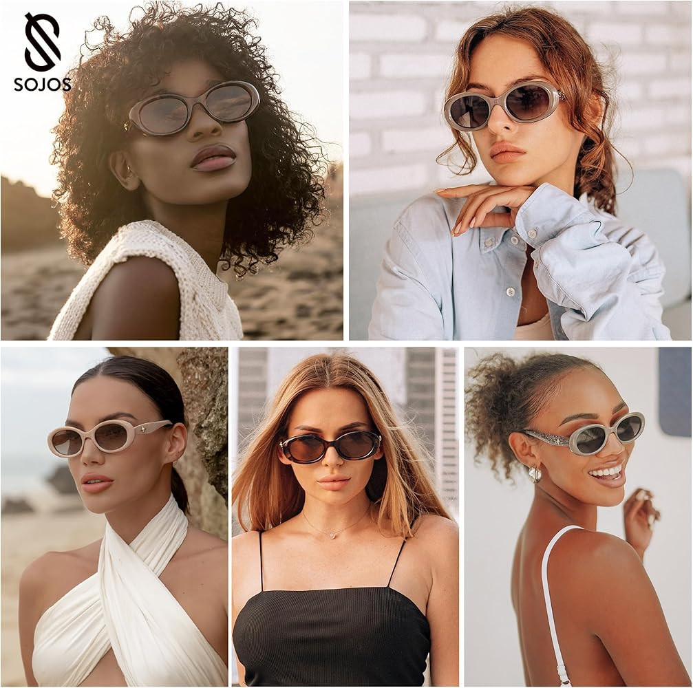SOJOS Small Retro Oval Polarized Sunglasses for Women Men 90s Vintage UV400 Protection Tiny Sun G... | Amazon (US)