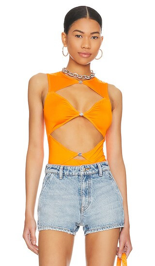 Chiara Bodysuit in Flame Orange | Revolve Clothing (Global)
