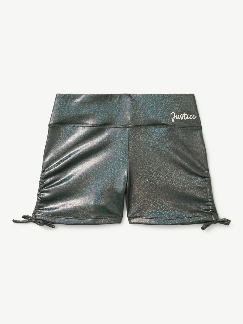 Justice Girls Foil Dance Shorts for Gymnastics and Practice, Adjustable High Waist, Sizes XS-XL | Walmart (US)