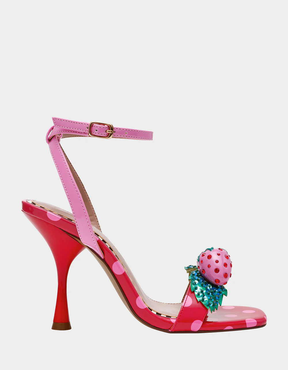 ADDISON Red/Pink Multi Women's Strappy Square-Toe Heel | Betsey Johnson