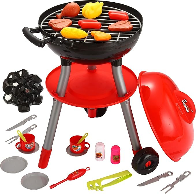 24 PCS Little Chef Barbecue BBQ Cooking Kitchen Toy Interactive Grill Play Food Cooking Playset f... | Amazon (US)