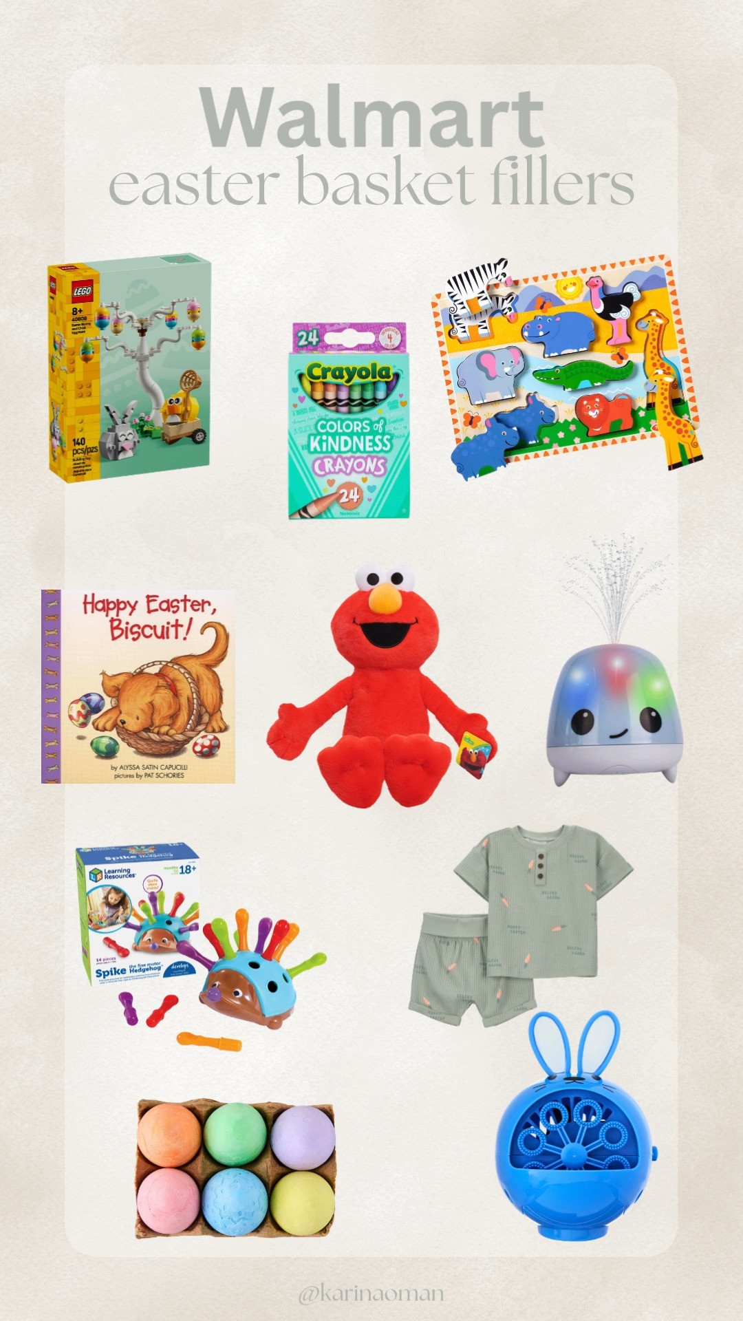 Walmart Easter basket fillers for toddlers 🐣💛
Still figuring out what to put in your little one’s Easter basket? I’ve got you 🤍 I rounded up the cutest + most practical toddler Easter basket ideas from Walmart. Everything from educational toys and sensory play to cozy essentials.

Think: LEGO sets, crayons, Melissa & Doug puzzles, stuffed animals, kids books, bath toys, bubbles, toddler pajamas, and sidewalk chalk. All the fun little things they’ll actually use (and love!) 🌸

Perfect if you’re looking for affordable Easter basket fillers, toddler gift ideas, or last-minute Easter finds 🙌

#EasterBasketIdeas #ToddlerEaster #WalmartFinds #EasterBasketFillers #ToddlerGifts #MomLife #AffordableFinds #Easter2026 #ToddlerActivities #SensoryPlay #MomFinds 

 #LTKmomlife #LTKBaby #LTKKids
