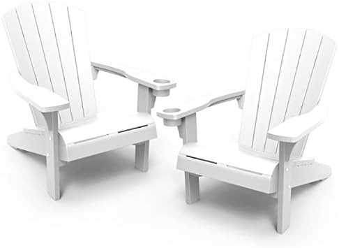 Keter 2 Pack Alpine Adirondack Resin Outdoor Furniture Patio Chairs with Cup Holder-Perfect for B... | Amazon (US)