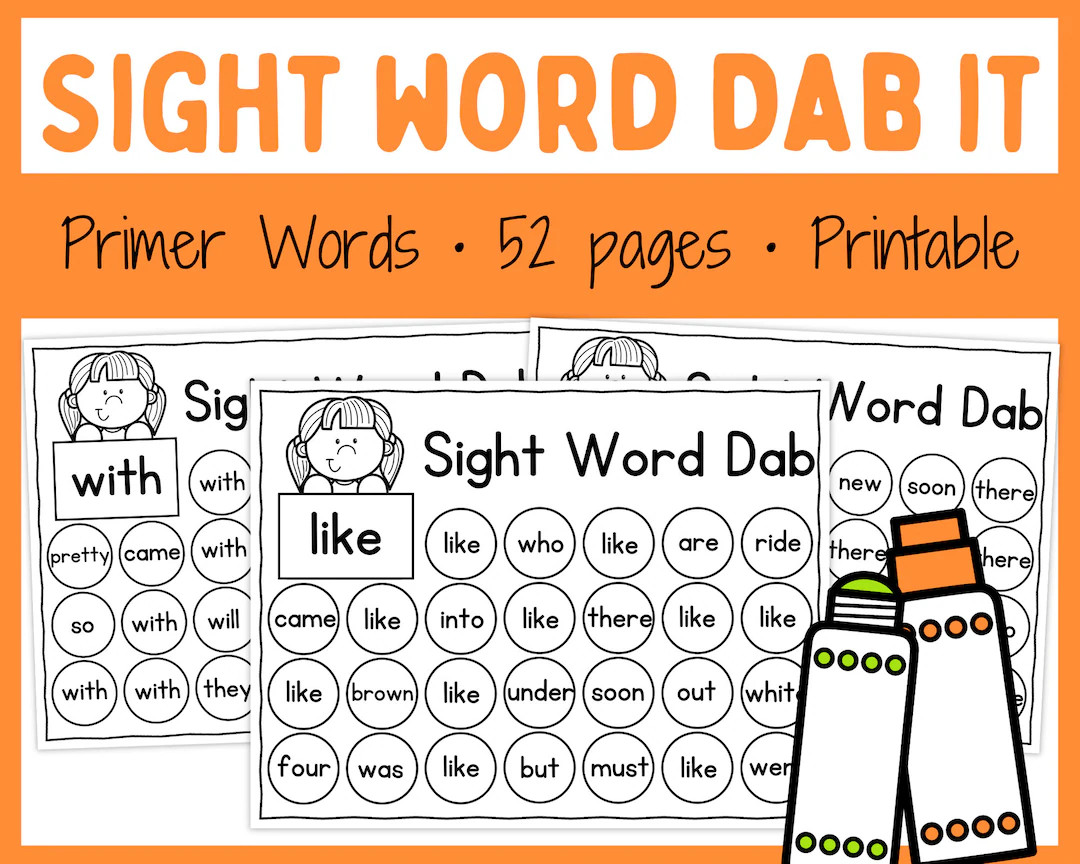 Sight Words - Worksheet - Printable - Instant Download - Kindergarten - Activities - Etsy | Etsy (US)
