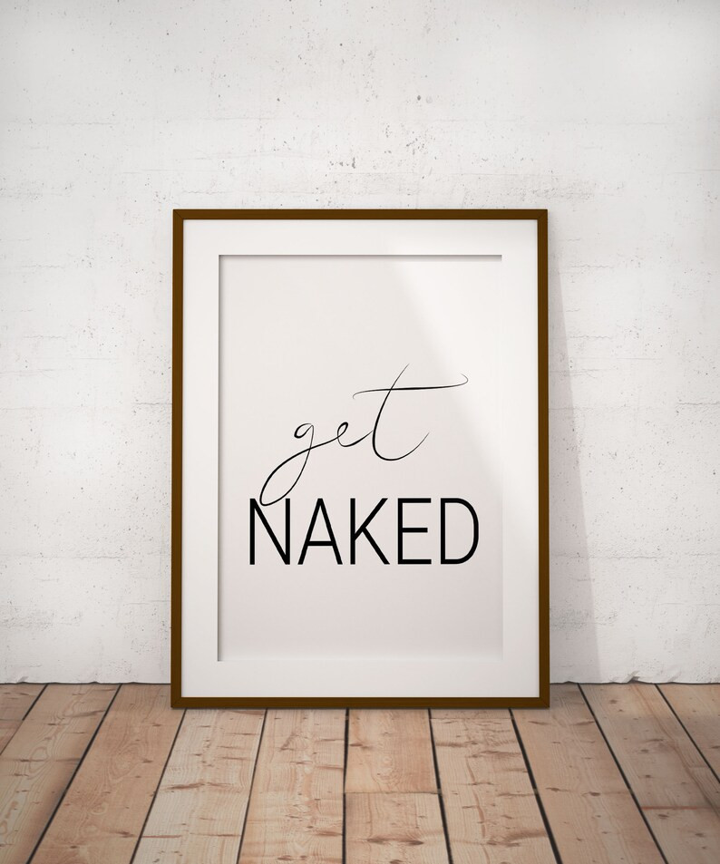 Get Naked Printable Wall Art Digital Download Bathroom Wall | Etsy | Etsy (US)
