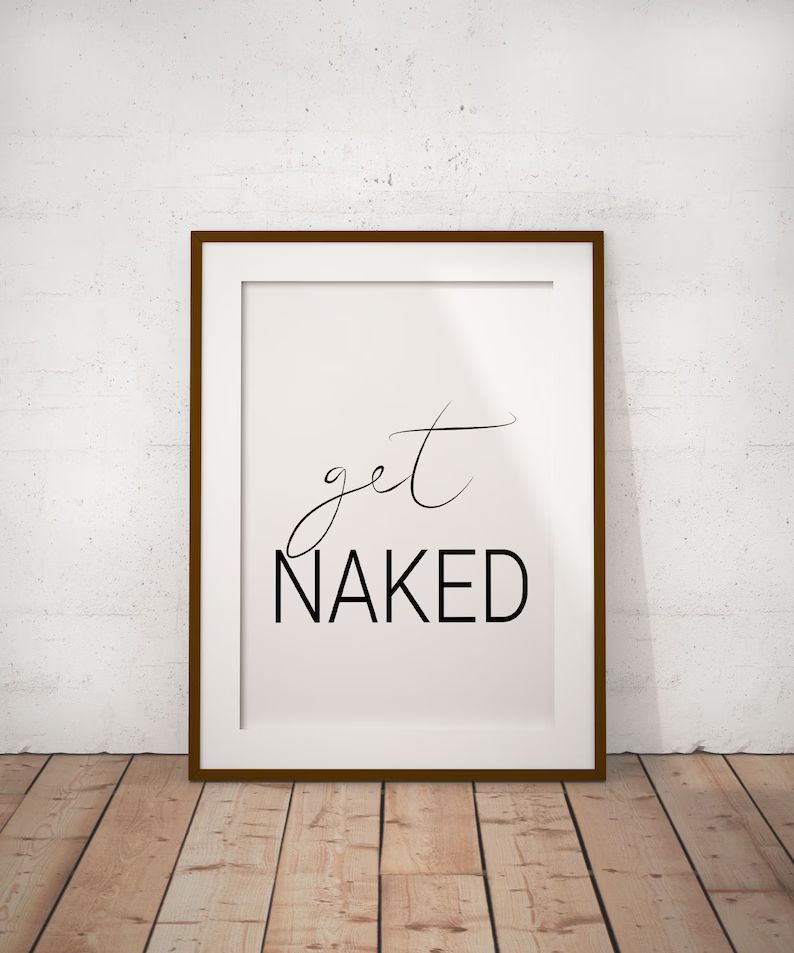 Get Naked Printable Wall Art Digital Download Bathroom Wall | Etsy | Etsy (US)