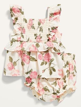 Smocked Floral Top and Bubble Set for Baby | Old Navy (US)