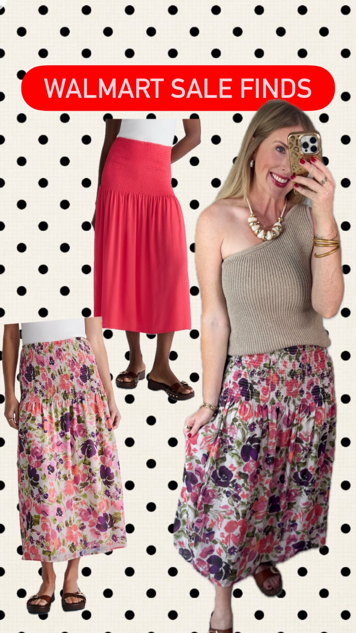 Walmart sale find! Smocked waist midi skirt

#LTKootd #LTKSaleAlert
