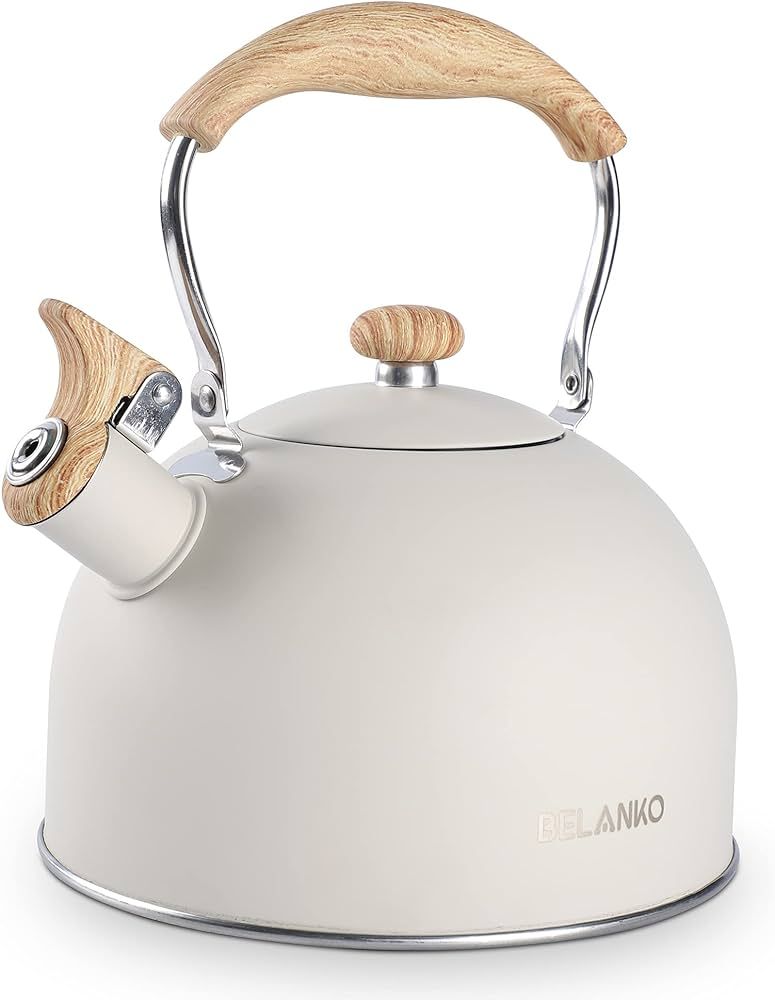 Tea Kettle, BELANKO 85 OZ / 2.5 Liter Whistling Tea Kettle Pots for Stove Top Food Grade Stainles... | Amazon (US)