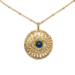 Evil Eye Talisman Medallion Necklace | Sequin