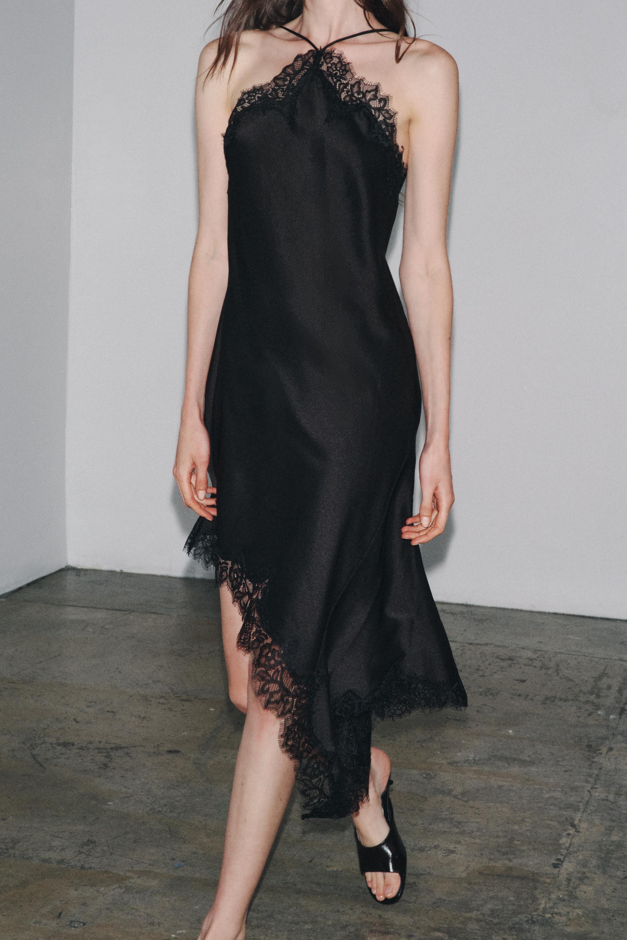 ZW COLLECTION SATIN LACE DRESS | Zara UK