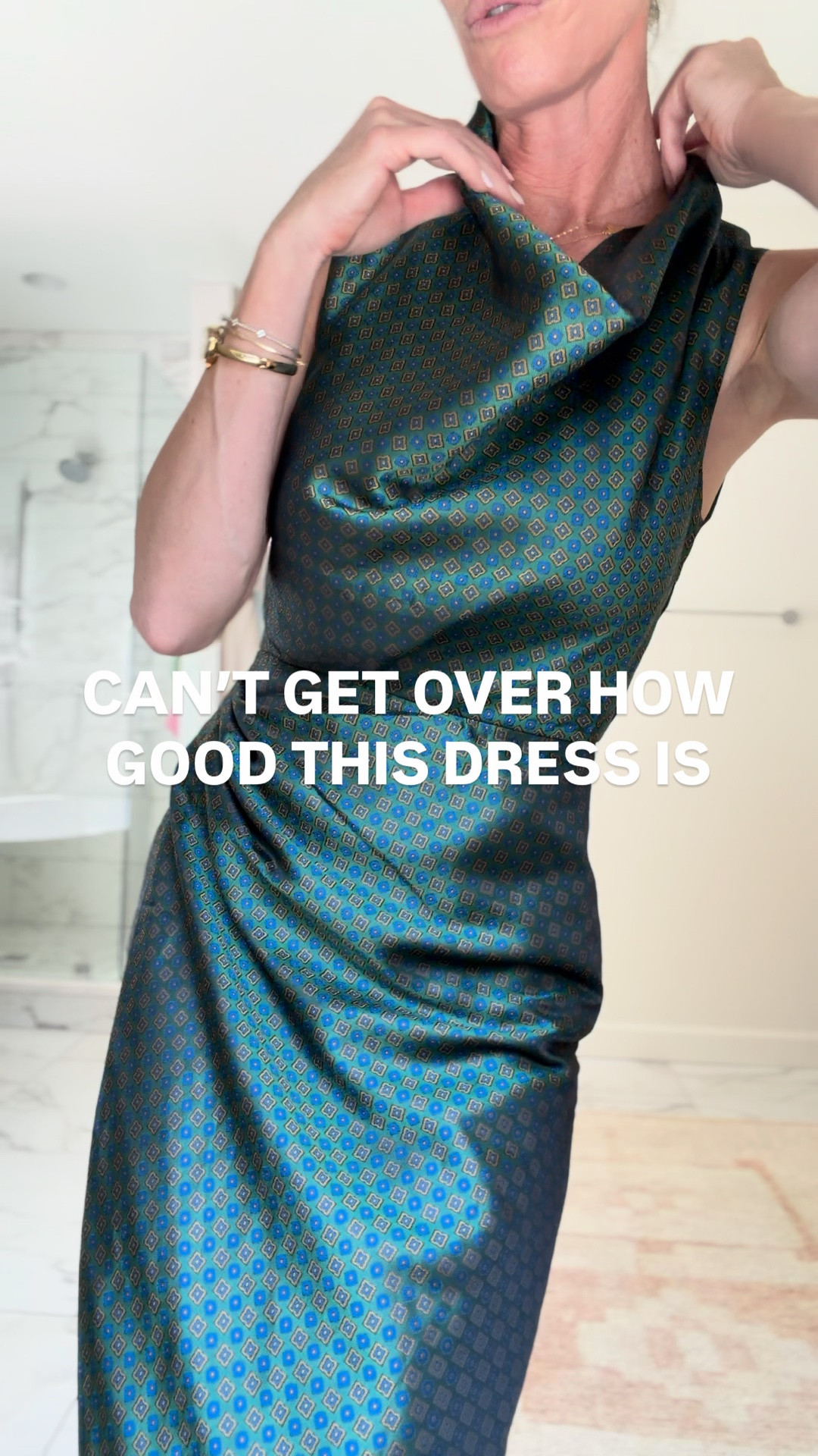 Wearing size 4 in dress!