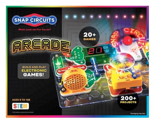 Snap Circuits “Arcade”, Electronics Exploration Kit, Stem Activities for Ages 8+, Full Color Project Manual (SCA-200) | Amazon (US)
