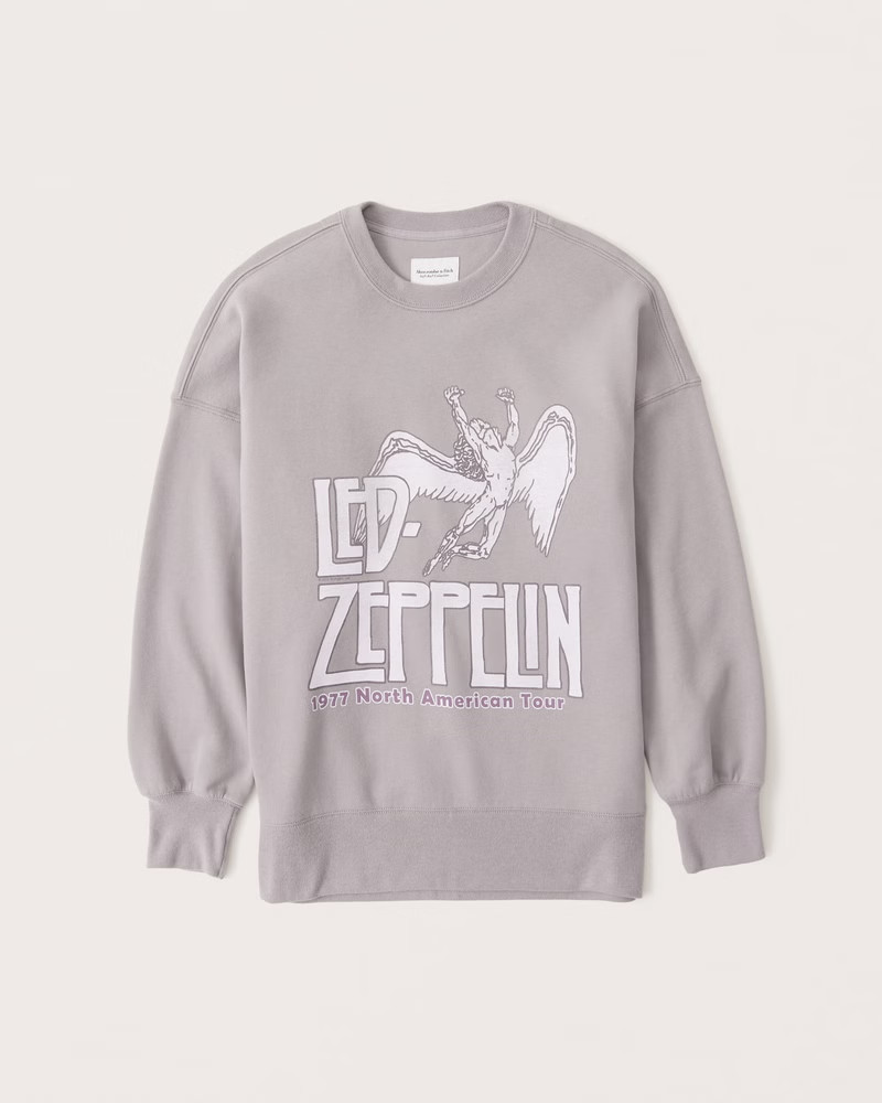 Women's Oversized Boyfriend Beatles Graphic Sweatshirt | Women's Tops | Abercrombie.com | Abercrombie & Fitch (US)