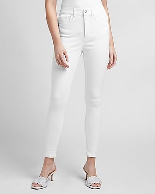 Express Women's High Waisted White Supersoft Skinny Jeans | Express